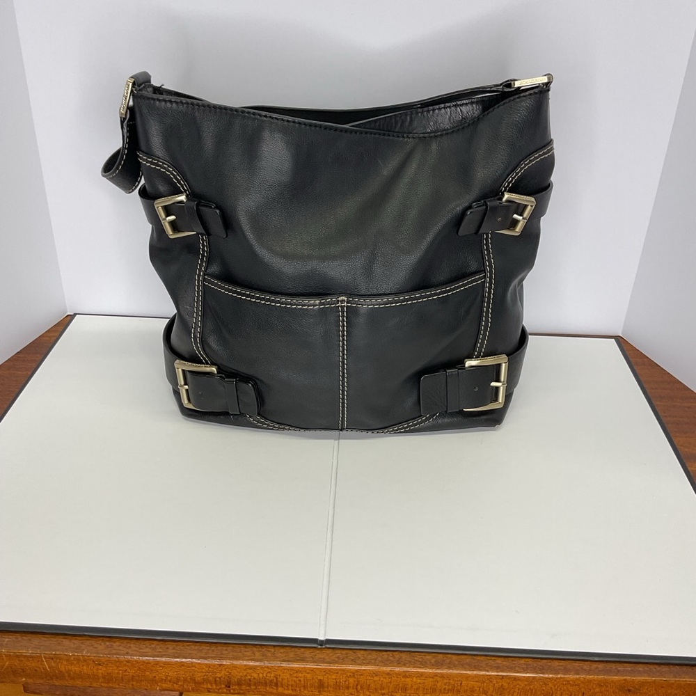 Michael Kors Black Shoulder Bag with Buckle Accents - Picture 2 of 11